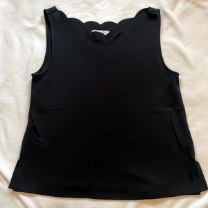 Anthropologie Eri +Ali Meg scalloped neckline tank top. Black xsmall.